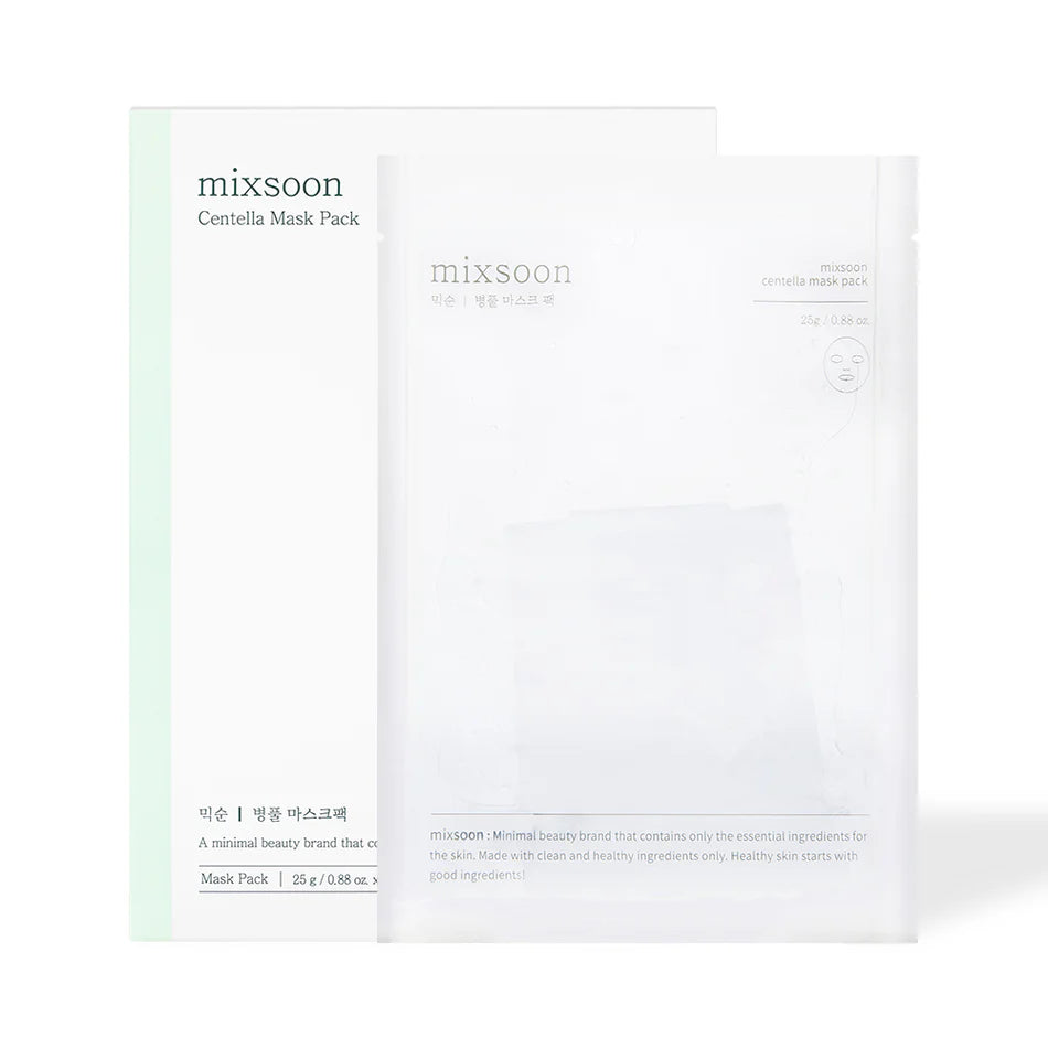 Mixsoon Centella Face Mask高濃度積雪草快速舒緩保濕面膜 (一盒5片)